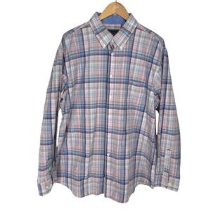 Charleston Thread Men XXL Plaid Button Down Shirt Multi Color Cotton Long Sleeve